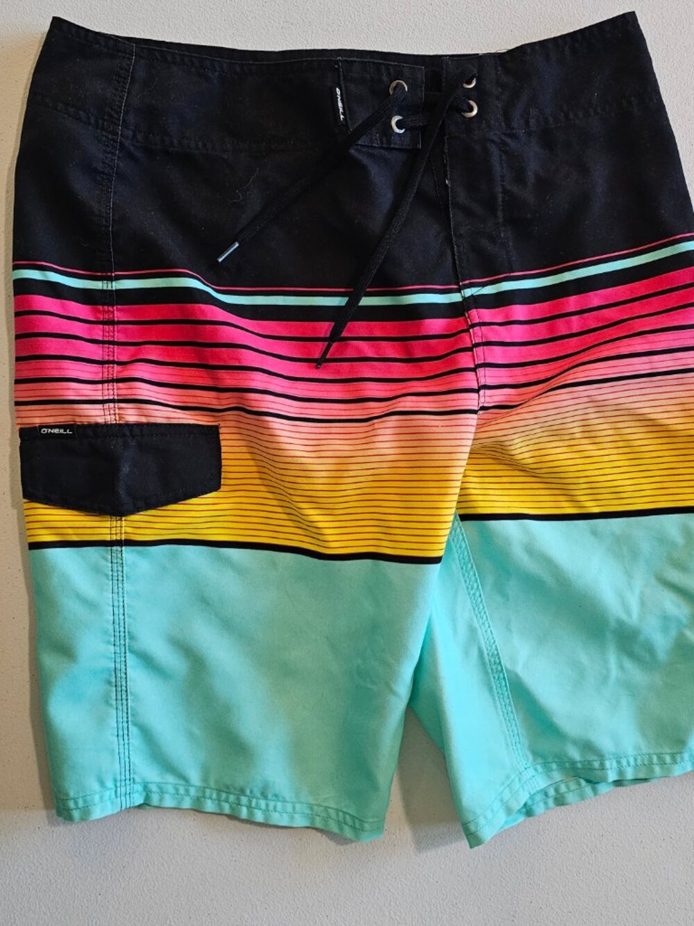 O'Neill Lennox Stripe 21" Boardshorts Swimsuit | Canal Blue | Size: 30 | VG